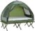 Outsunny 2 Person Foldable Camping Cot with Tent, Bedspread and Thick Air Mattress, 4-in-1 Elevated Camping Bed Tent for Outdoor Hiking, Picnic, Travel