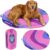 Travel Dog Bed (42″ x 30″) – Foldable, Roll-Up Camping Dog Bed – Waterproof, Soft & Durable Mat with Extra Padding – Compact & Packable – Machine Washable – for Large & Small Breeds – Pink