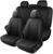 Car Seat Covers Full Set,Leather Car Seat Covers,Breathable and Sporty Car Seat Cover,Universal Fit Anti-Slip Seat Covers for SUV Cars Sedan and Truck(Full Seat,Black,N2)