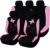 Flying Banner Butterfly car seat Covers ful Set Fashion Universal Lady Woman Female Rear Bench Split Colorized (Pink, Full Set – Lace)