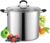 Cook N Home Stockpot Sauce Pot Induction Pot With Lid Professional Stainless Steel 12 Quart, Dishwasher Safe With Stay-Cool Handles, Silver