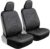Motor Trend Black Stitched Faux Leather Car Seat Covers – Premium Automotive Bucket Front Seat Covers, Made for Vehicles with Removable Headrests, Fits Most Car Truck SUV