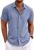 COOFANDY Men’s Linen Shirts Short Sleeve Casual Shirts Button Down Shirt for Men Beach Summer Wedding Shirt