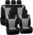 FH Group Full Set 3D Air Mesh Car Seat Covers – Universal Fit, Low Back Seat Cover, Airbag Compatible, Split Bench Rear Seat, Washable Seat Cover for SUV, Sedan, Gray