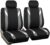 FH Group Front Set Cloth Car Seat Covers for Low Back Seats with Removable Headrest, Universal Fit, Airbag Compatible Seat Cover for SUV, Sedan, Van, Gray