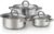 Cook N Home Sauce Pot Stainless Steel Stockpot with Glass Lid, Basic Saucier Casserole Pan Set, 6 Piece Set