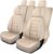 Leather Seat Covers Full Set Universal Water Resistant 3D Foam Back Support, Luxury Comfort Automotive 5 Seat Covers All Season Fit for SUV,Sedan,Van, Airbag Compatible Elegance(Beige)