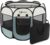 Dog Cat Playpen, Puppy Pet Playpen Indoor for Small Dogs Tent Crates Cage Outdoor, Portable Pop Up Dog Kennel Playpen with Carrying Case for Dogs/Cats/Rabbits, Removable Zipper Top, Grey