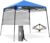 EAGLE PEAK 8×8 Pop Up Canopy Tent with Sidewall, Compact, Portable Slant Leg Instant Sun Shelter for Beach, Sports, & Camping, 8×8 Base 6×6 Top, Blue