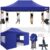 COBIZI 10×15 Pop up Canopy Heavy Duty Tent with 4 sidewalls Commercial Outdoor Canopy Event Tents All Season Wind & Waterproof Gazebo with Carry Bag, Dark Blue(Frame Thickened)