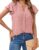 MEROKEETY Women 2025 Summer V Neck Ruffle Short Sleeve Blouse Swiss Dot Flowy Shirt Tunic Top