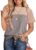 Dokotoo Womens Color Block Fashion Short Sleeve Crewneck Knitted Spring Summer Casual Loose T Shirts Tops