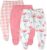 HonestBaby 3-Pack Footed Pants Roomy Fit Pull on Bottoms 100% Organic Cotton for Infant Baby Boys, Girls, Unisex