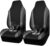 CAR PASS AquaShield Neoprene Waterproof Car Seat Covers for Front Seats Only, High Back Bucket Seat Cover,Airbag Compatible,Line Rider Seat Covers Universal Fit for Truck Van SUV (Black and Gray)