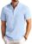 COOFANDY Men Casual Henley Tee Shirt Short Sleeve Band Collar Summer Beach Textured T-Shirt