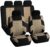 FH Group Car Seat Covers Full Set Premium Cloth – Universal Fit, Automotive, Low Back Front Washable Seat Covers, Airbag Compatible, Split Bench Rear Seat for SUV, Sedan Beige