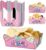 24Pcs Cartoon Dollhouse Food Tray Party Favors Paper Food Serving Tray Birthday Party Supplies Doll Theme Cartoon Paper Trays for Birthday Decorations