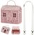 Wettarn Handmade Rattan Doll House Rattan House Shape Shoulder Bag Wicker Basket with Lid for Doll Toys Storage Basket Small Dollhouses Cute Woven Handcrafted Artwork Gift(Pink)