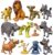 12-Pc Mini Animal Action Figures, Collectible Toys for Kids, Perfect for Cake Toppers & Desktop Decorations