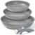 MICHELANGELO Nonstick Frying Pan Set, 8″ 9.5″ and 11″ Fry Pans with Removable Handle, Ultra Non Stick Granite Coating Skillet, Induction Pans with Detachable Handle for Cooking & RV Camping, Gray