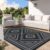 GENIMO Outdoor Rug for Patio Clearance – 6×9 ft Waterproof Plastic Camping Rugs, Reversible Outside Rv Mat Carpet for Porch, Deck, Picnic, Balcony, Beach, Backyard, Black Grey