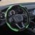 Car Steering Wheel Cover, 15 inch Carbon Fiber Microfiber PU Leather Elastic Steering Wheel Protector, Universal Car Accessories (Green)