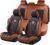 FLORICH Leather Seat Covers, Seat Covers Full Set, Car Seat Protectors 5 Seats,Automotive Seat Covers Fit for Most Cars Trucks-Brown&Black