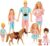 Family Dollhouse Dolls Set of 7 People Include Pregnant Mom Dad 4 Kids, a Small Baby in Mommy’s Tummy,a Puppy Dog and a Little Horse, Doll Playsets and Accessories for 3-12 Years Old Toddlers Gift