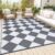 9×18 Outdoor Rug for Patio Reversible, Plastic Straw Rug Waterproof Camping Rug Portable, Foldable Lightweight Mat for RV, Patio, Backyard, Deck, Picnic, Beach (Grey/White)