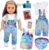 ZITA ELEMENT 7 Pcs American 18 Inch Doll Clothes and Accessories – 18 Inch Doll Clothes Set with Doll Backpack,Waist Bag,Cell Phone,Tablet Phone,Camera (No Doll)