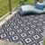 9′ x 12′, Plastic Straw Rug, Outdoor Patio Rugs, RV Rug, Large Floor Mat and Rugs for Outdoors, RV, Patio, Backyard, Deck, Picnic, Beach, Trailer, Camping, (Black&White | Diamond2)