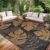 GarveeHome Outdoor Patio Rug 9×18 Waterproof Reversible Mat Leaves Camping Rugs Indoor Outdoor Rugs Carpet Large Area Rug Plastic Straw Rug for Patio Deck Balcony Pool RV Camping, Black and Brown